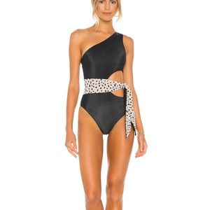 carlie one piece one shoulder beach riot bathing suit, size small